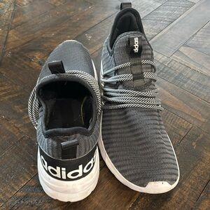 Men’s Adidas black and gray slip on workout running tennis shoes sz 13